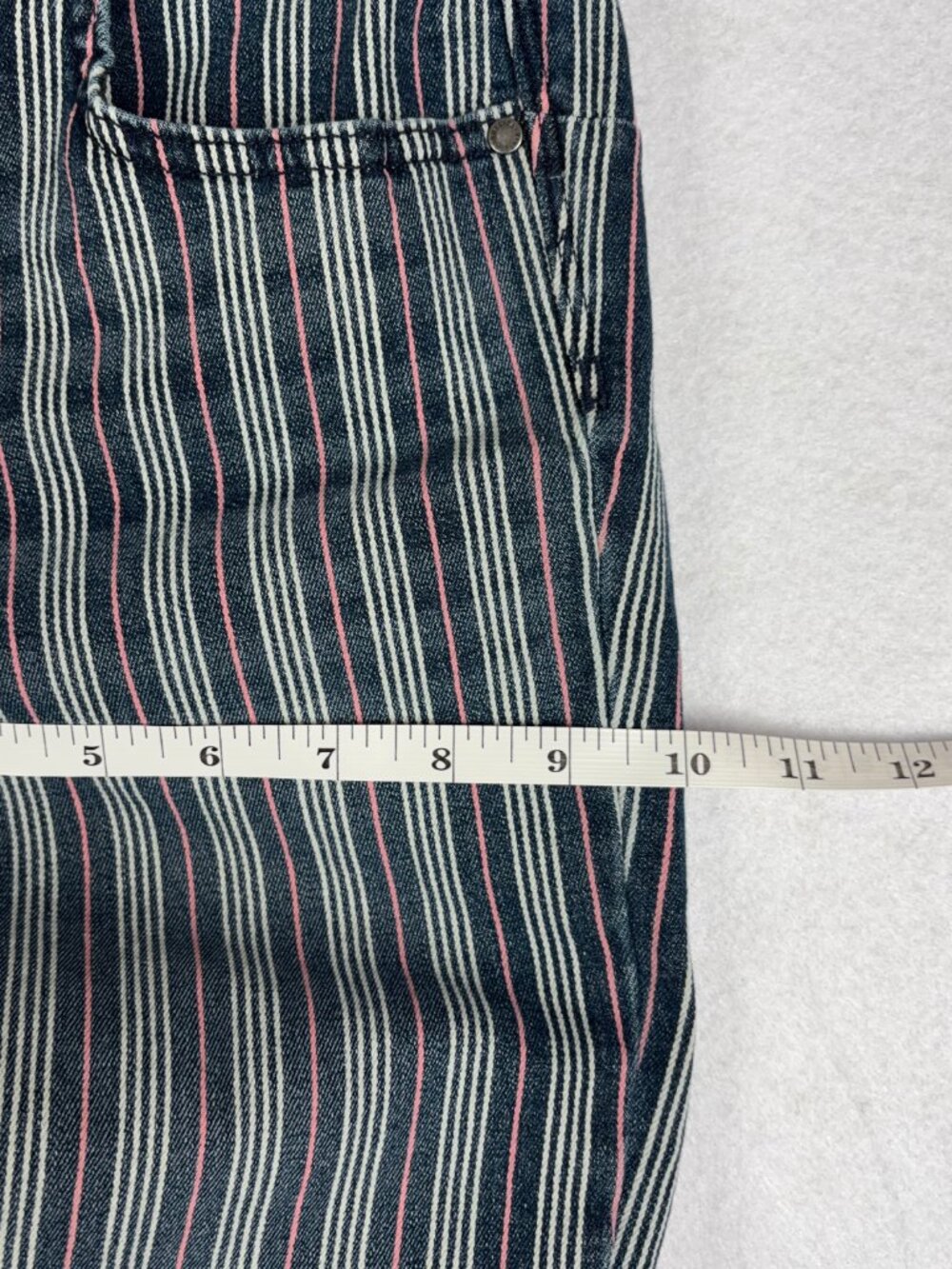 Vintage America Fab Betty Crop Pants Women's 8/29 Multi Striped Goth Steampunk - Picture 7 of 9